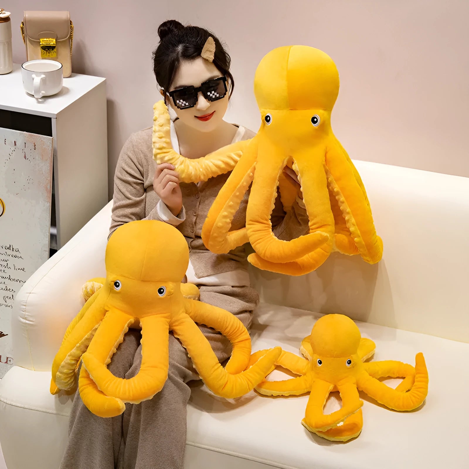 Octopus plush toy soft cushion pillow in octopus colour 30cm height