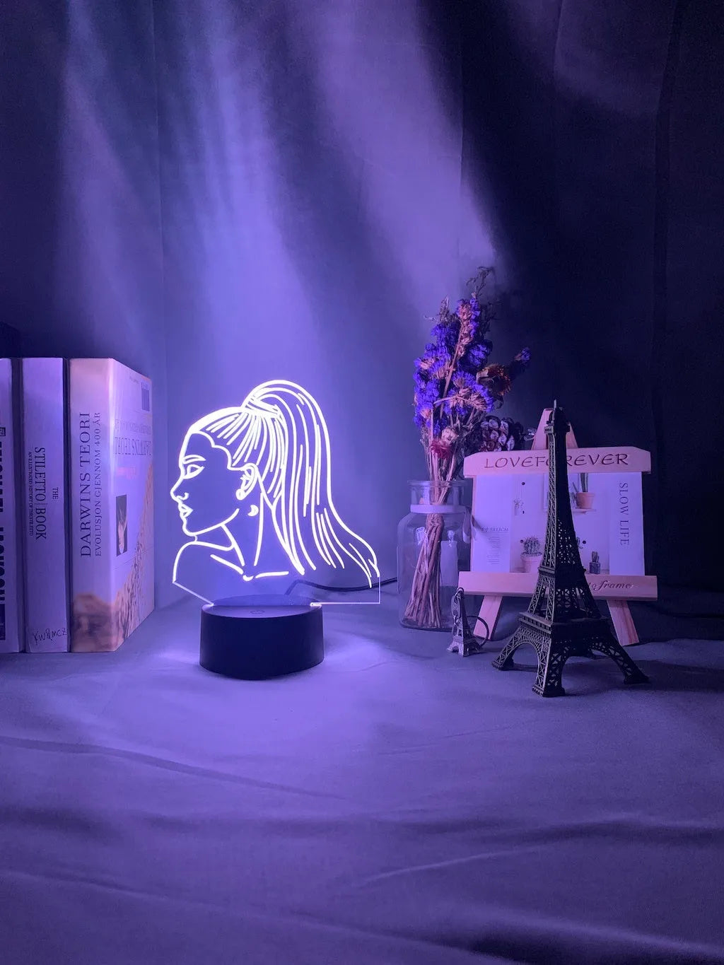 3D acrylic night light with European style design measuring 200mm wide by 150mm tall
