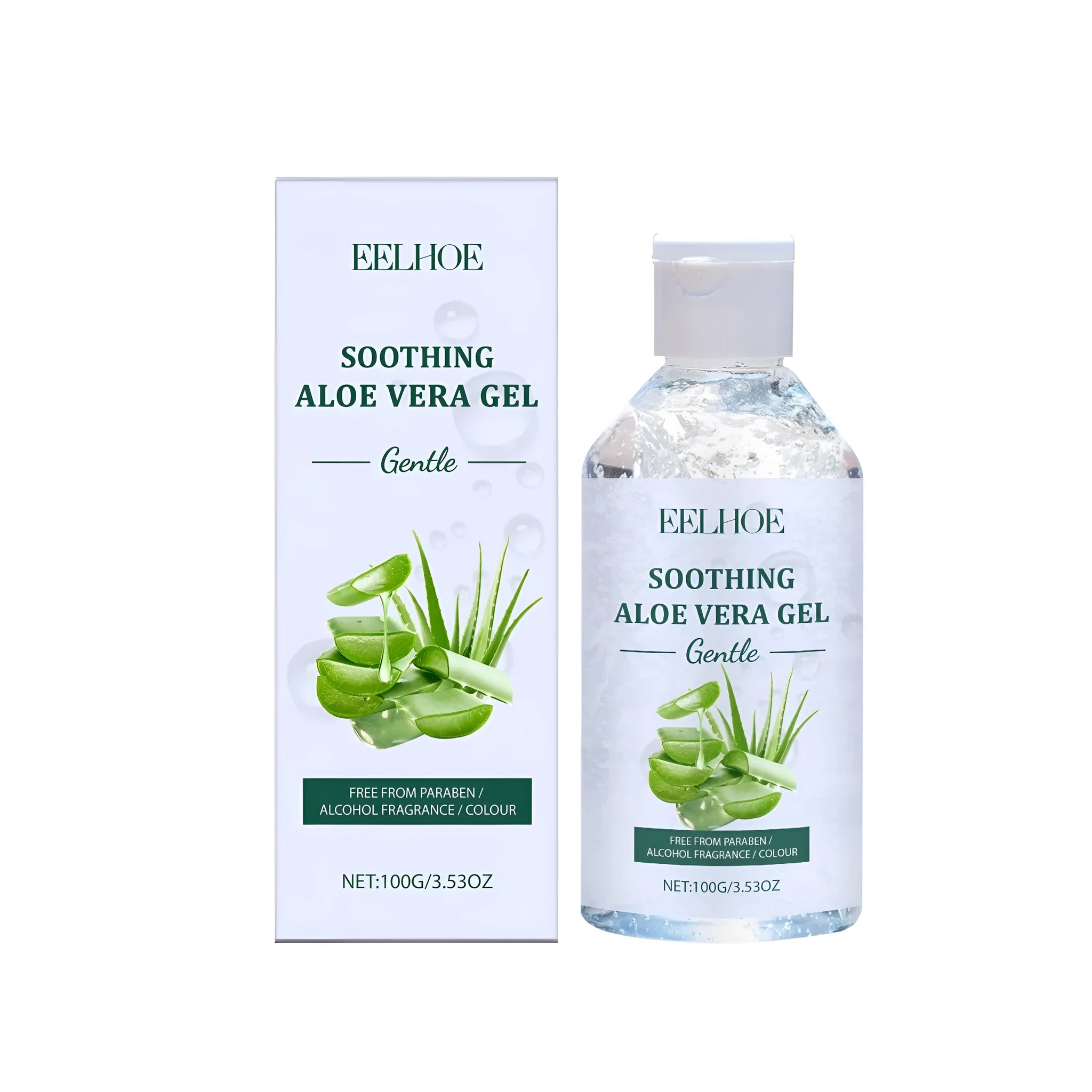 100g tube of clear aloe vera gel for skin hydration