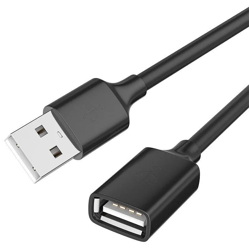 USB 3.0 extension cable male to female black PVC 0.5m length for printer and data transfer