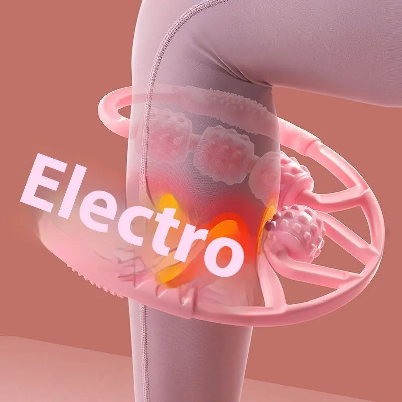 A clip-on leg massager roller with multiple wheels, shown in lilac purple colour.