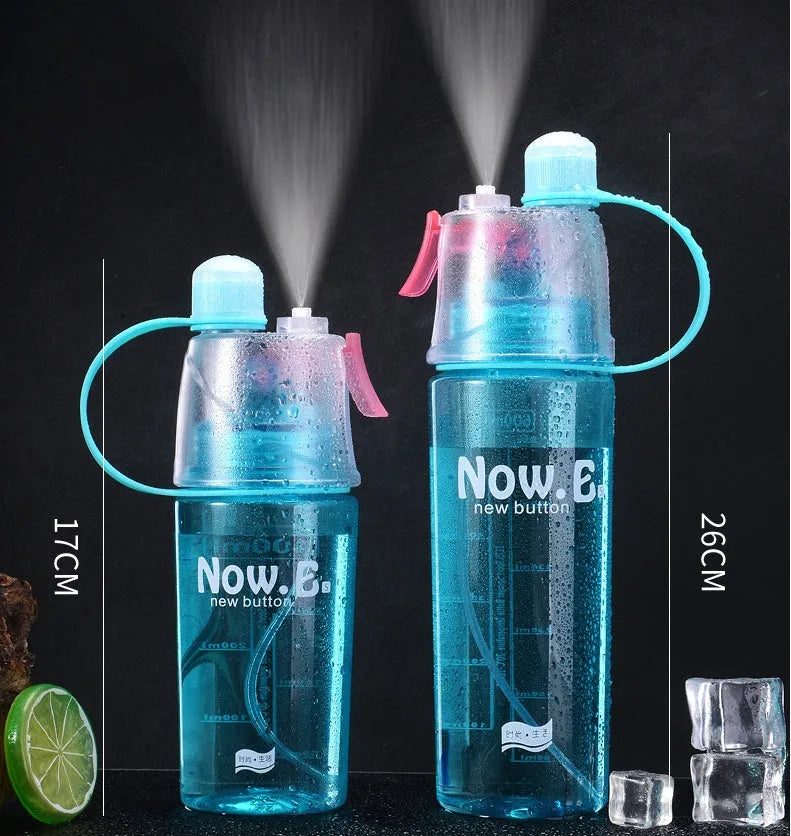 Portable green outdoor mist spray cup with handle, scale, and leakproof pad.