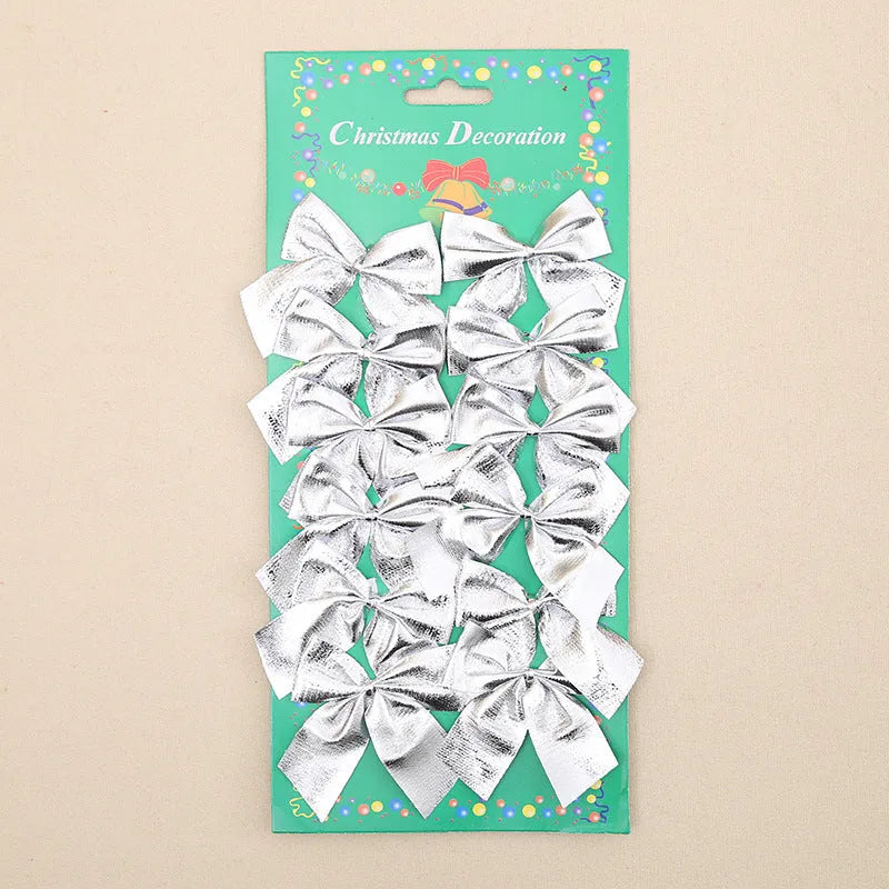 5 cm Christmas decoration bow in metallic colours for tree ornamentation and festive décor