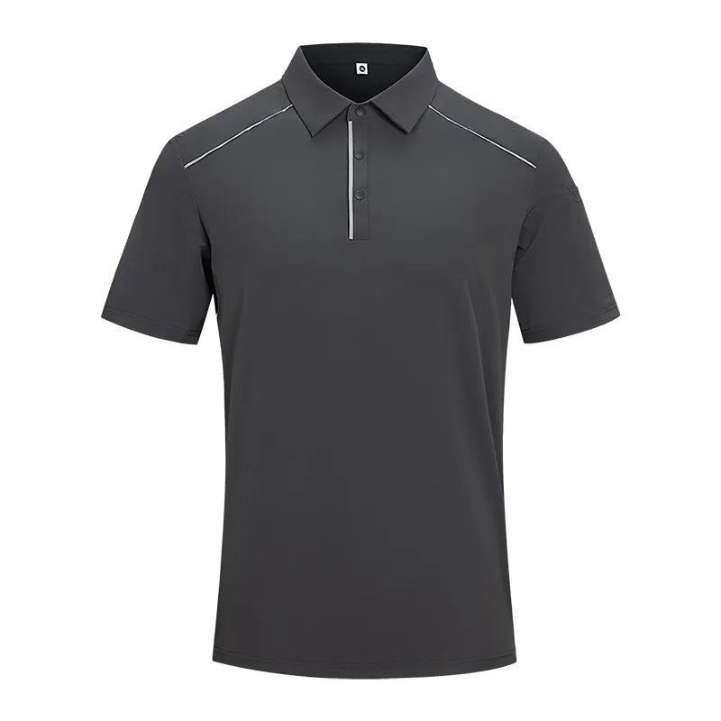 Men's short-sleeved polo shirt in a solid colour with a regular fit and side slit detail.