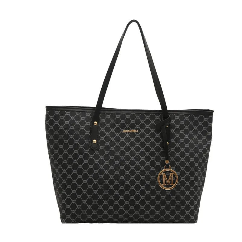Western-style textured PU leather shoulder bag in black, shown with a 22.5cm strap.