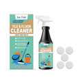 237ml bottle of concentrated floor cleaner spray with a pack of effervescent cleaning tablets.