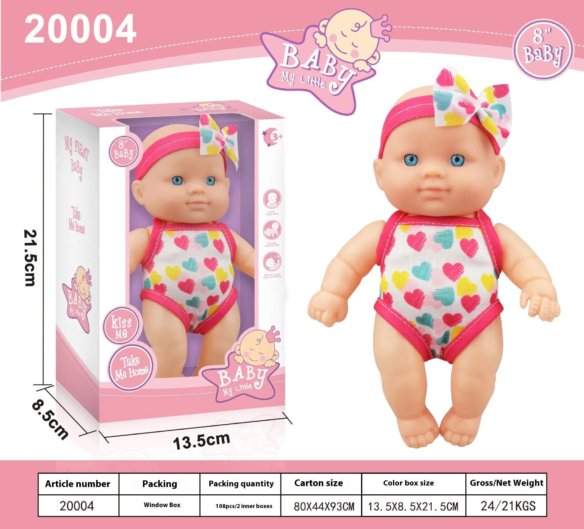 Detailed vinyl simulation baby doll figurine collectible model in display pose