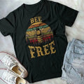 Men's black cotton short sleeve T-shirt with printed hip hop design, round neck, straight fit, sizes S-5XL