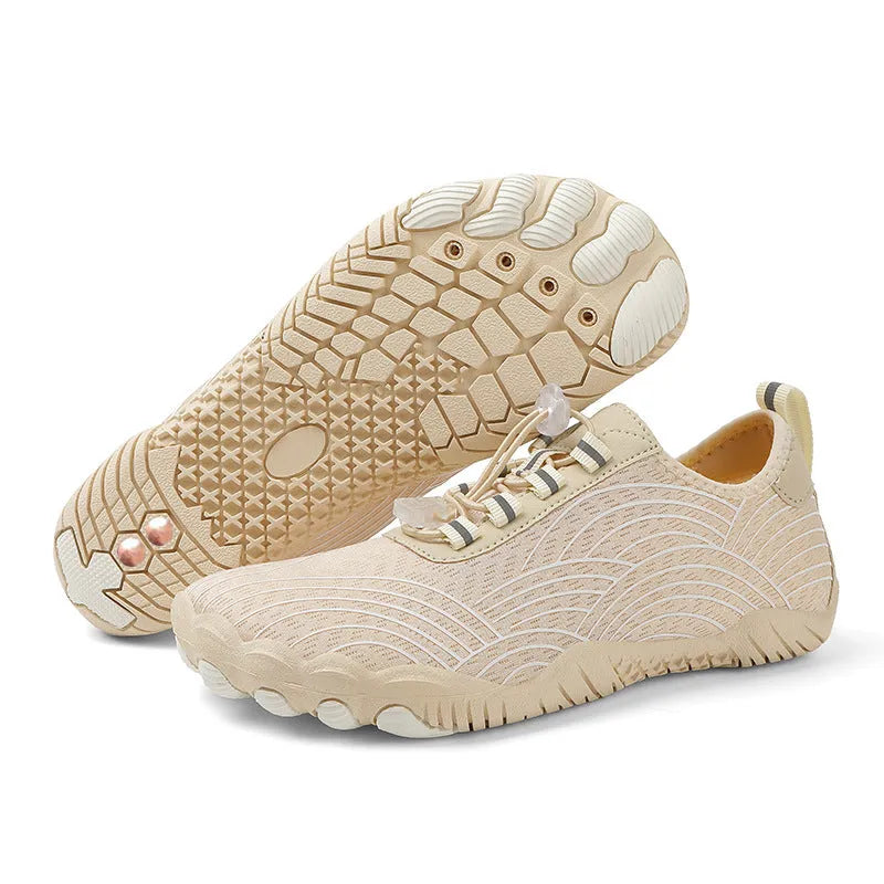 Anti-static conductive upstream grounding shoes in 906 White with mesh upper and rubber sole, low-top lace-up style
