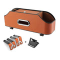 Genuine leather car tissue box holder in beige colour with suspended strap