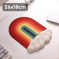 Silicone wrister mouse pad and keyboard support set with cloud pattern designs in choice of four colours