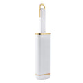 Blue reusable pet hair remover brush with a self-cleaning storage box base.