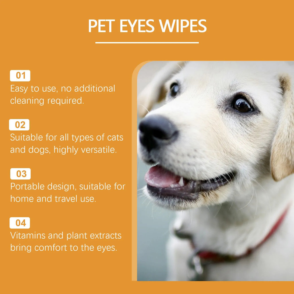 Box of 60 pieces Dogs And Cats Eyes Wet Wipes for removing tear stains from dogs and cats
