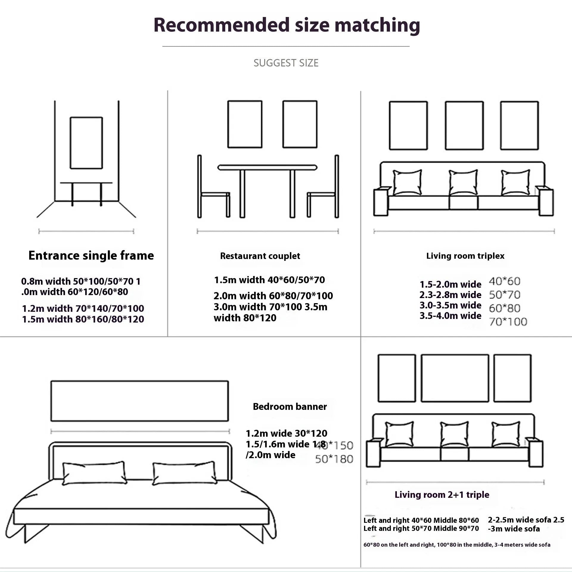 Modern frameless canvas wall painting in a simple style, shown above a sofa.