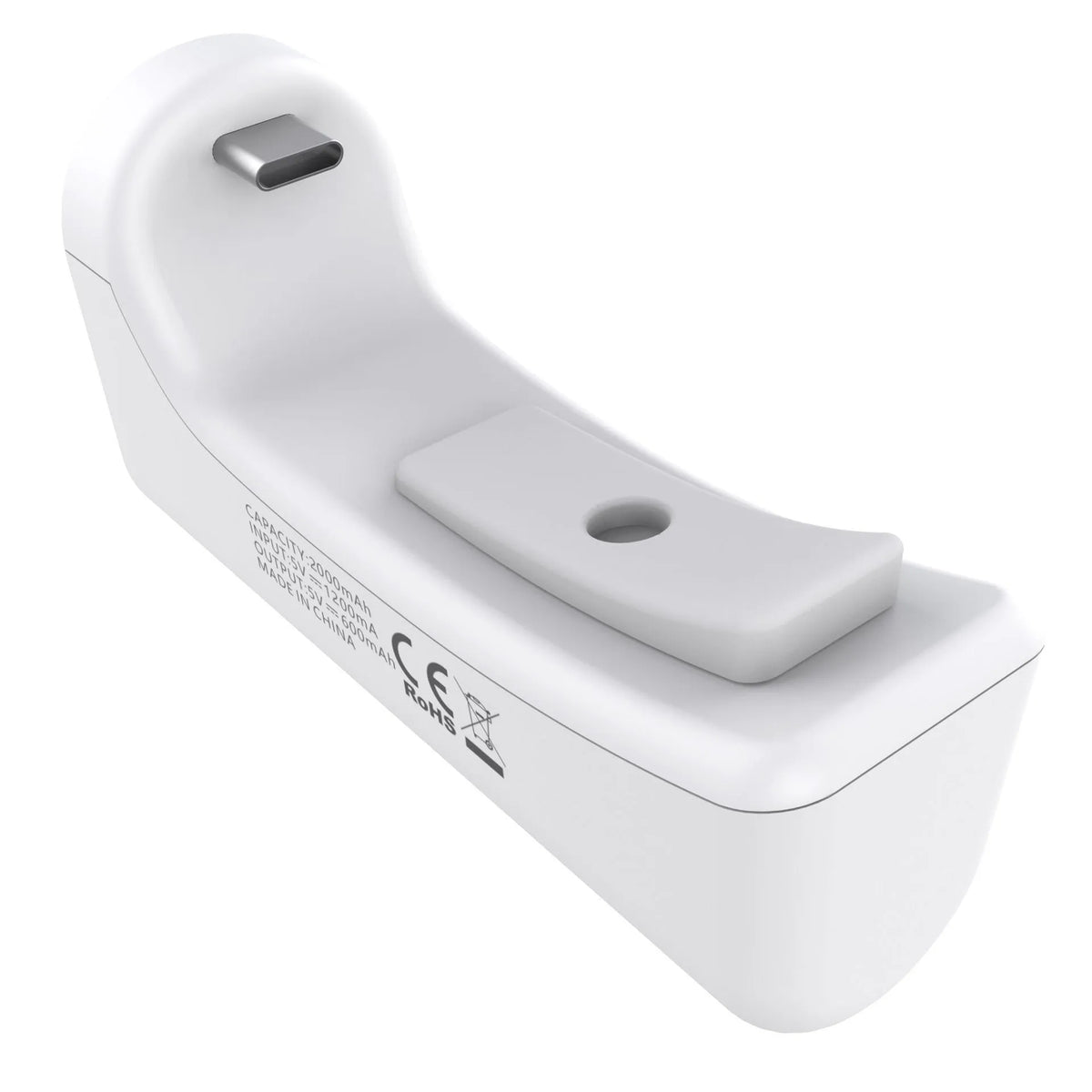 White PS5 gamepad rechargeable battery pack 2000mAh with digital display and Type-C cable