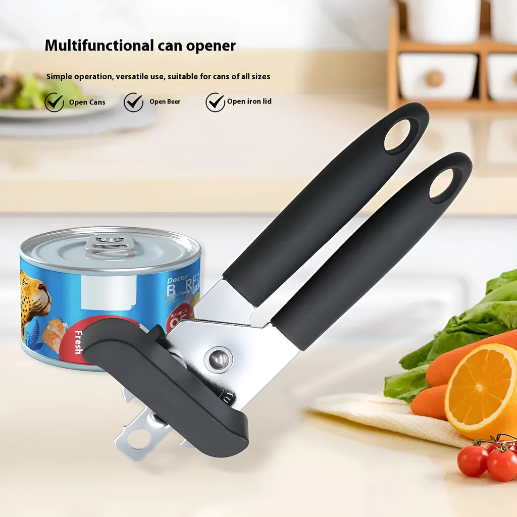 Black PP iron plating dual can and bottle opener 18.5 x 5 cm by Kitchen Tools Strong