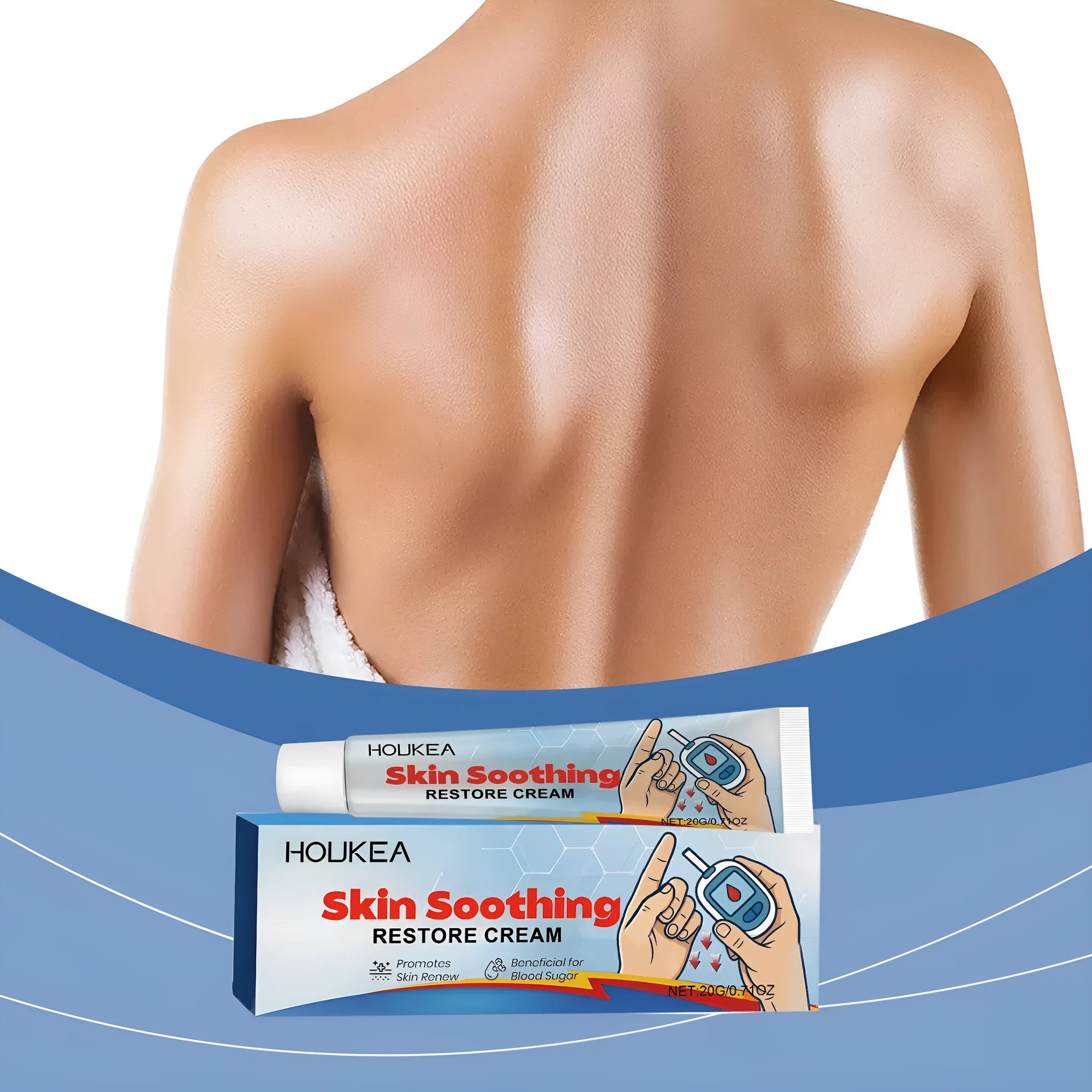 20g jar of body and neck care cream with botanical ingredients