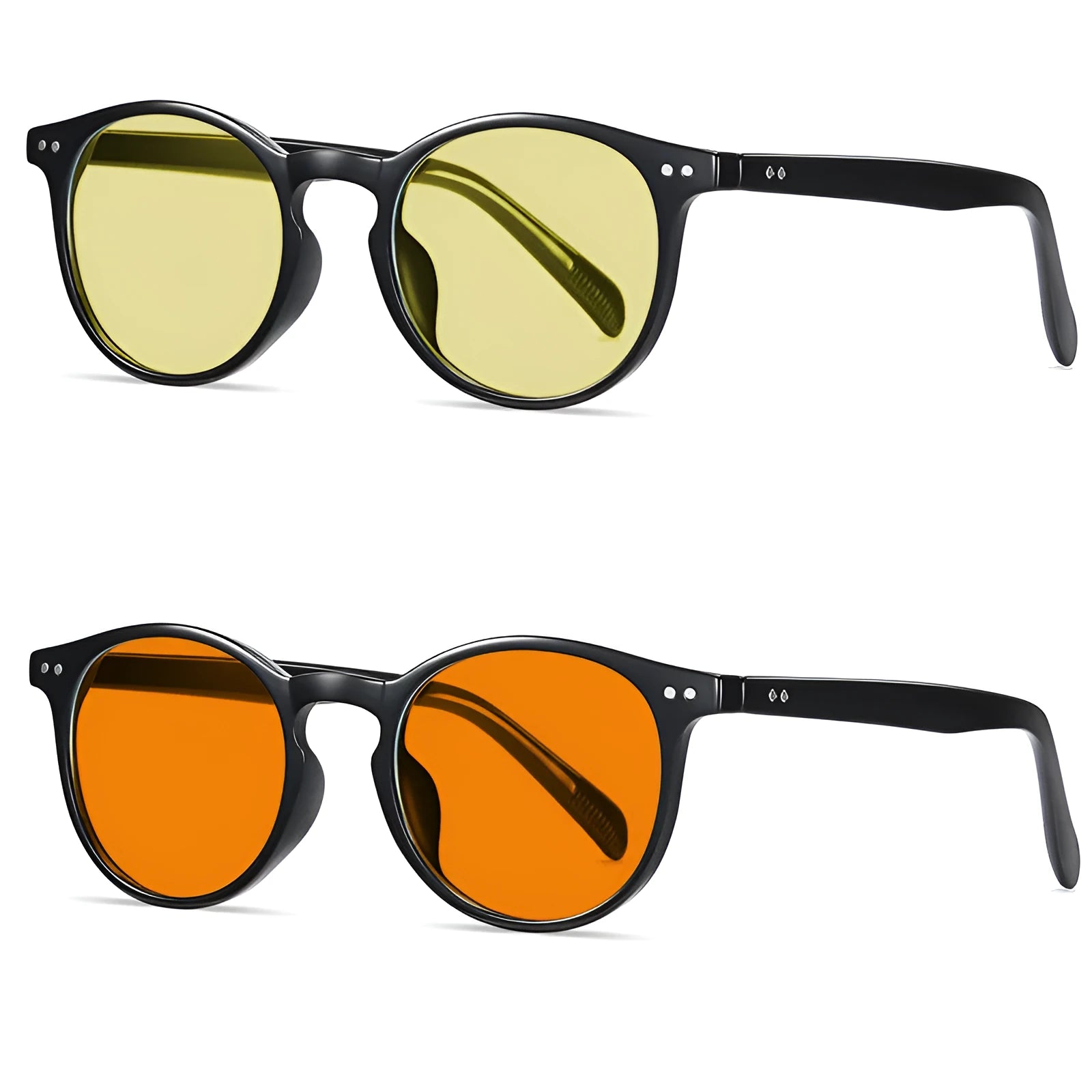 Orange yellow anti-blue light UV protection glasses with full rim frame