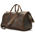 Men's vintage leather crossbody bag showing large capacity and first-layer cowhide material