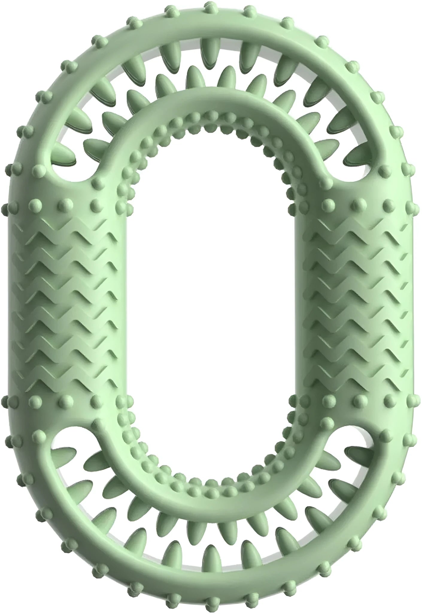 Blue O-ring shaped dog chew toy for aggressive chewers and dental plaque reduction