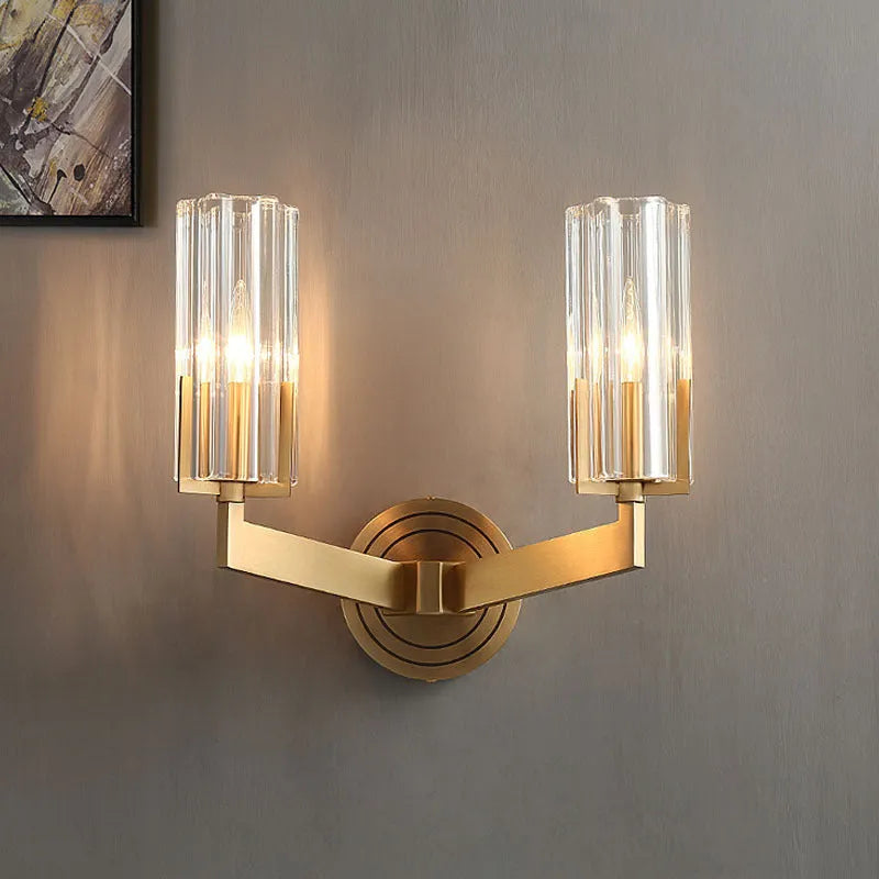 Copper wall lamp with minimalist Nordic design and single head configuration
