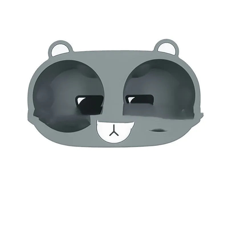 Silicone car cup holder insert in grey colour for central console drink stabilisation