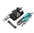 Black nylon pet training set showing waist bag with attached leash and matching dog collar