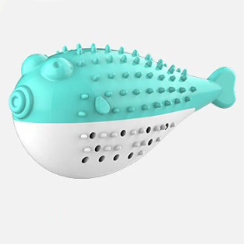 Silicone fish-shaped cat chew toy for grabbing and chewing, measuring 12.2cm long, in blue, green, pink or yellow