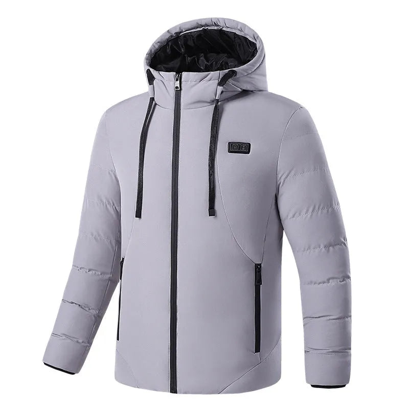 11-zone USB carbon fibre heated jacket in black with dual control