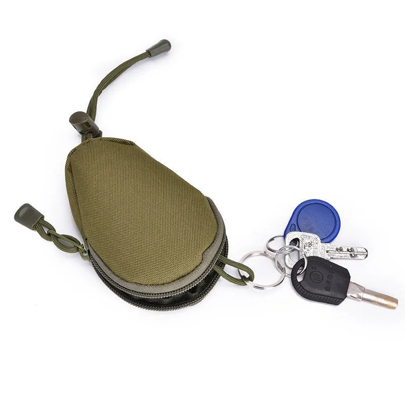 Outdoor multifunctional key pouch with telescopic rope in Oxford cloth measuring 13cm by 8cm