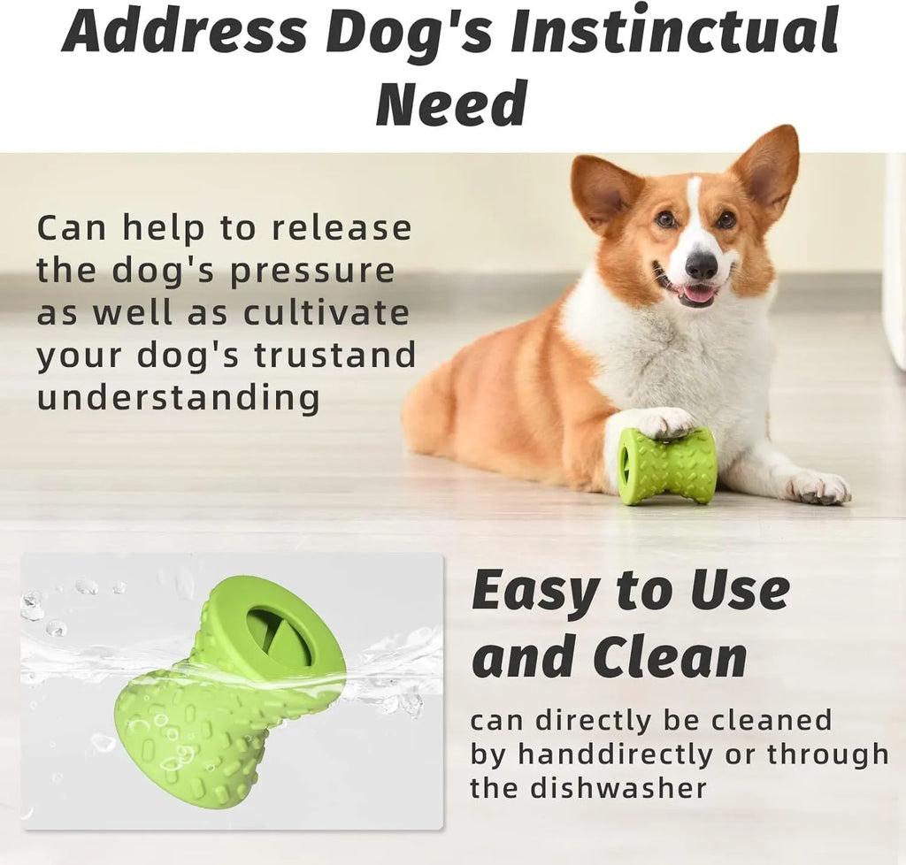 Blue natural rubber treat dispensing dog bone toy for aggressive chewers.
