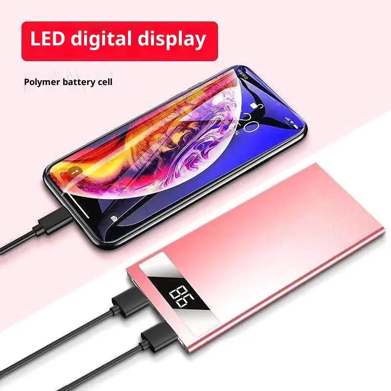 Ultra-thin 20000mAh alloy power bank power display USB charging six colours