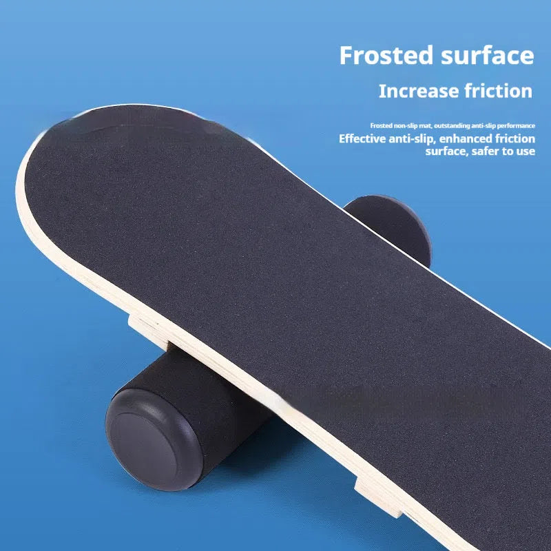 Portable solid wood balance board in black colour for core stability training