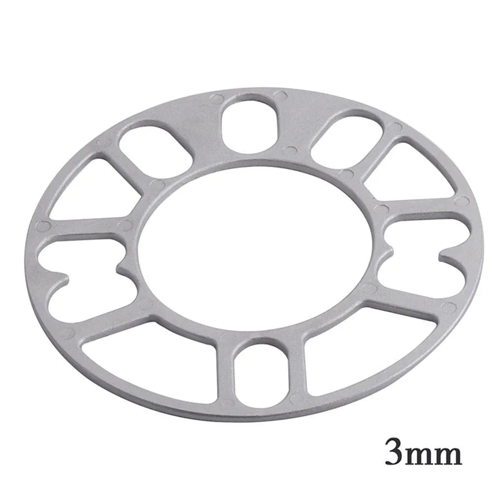 Set of ET wheel hub widening gasket spacers in 3mm, 5mm, 6mm, 8mm, and 10mm thicknesses for automobile modification.