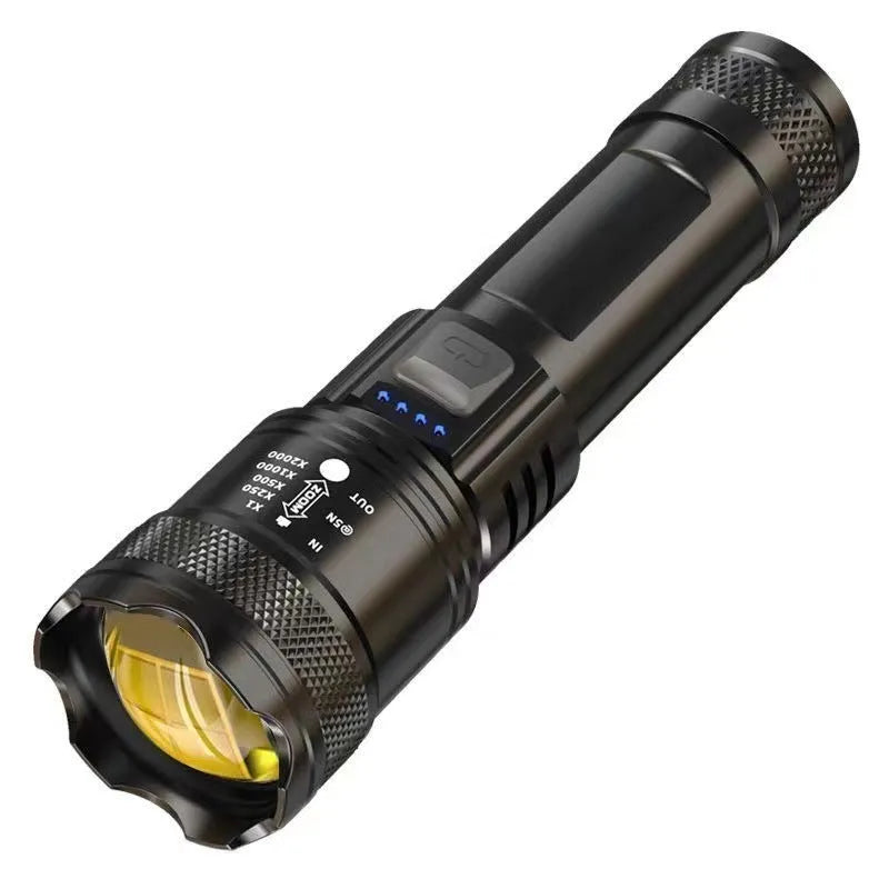 Power Torch portable rechargeable super bright LED searchlight 2200 lumens telescopic zoom IP55