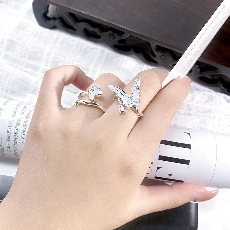 Adjustable copper insect ring with textured drip oil finish in three colour options