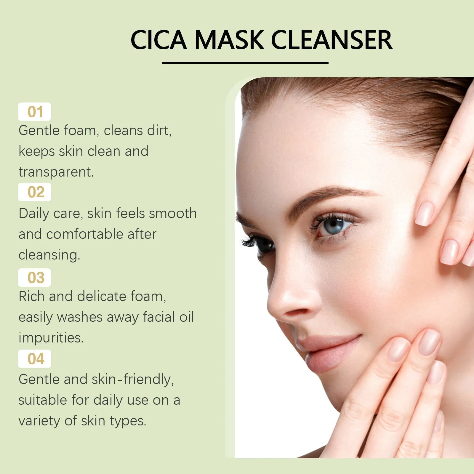 Centella Asiatica Soothing Facial Cleanser 120g container with plant extracts