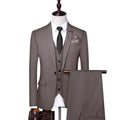 Men's three-piece suit set in grey, brown or black, acetate fibre blend, regular fit, sizes M to 4XL