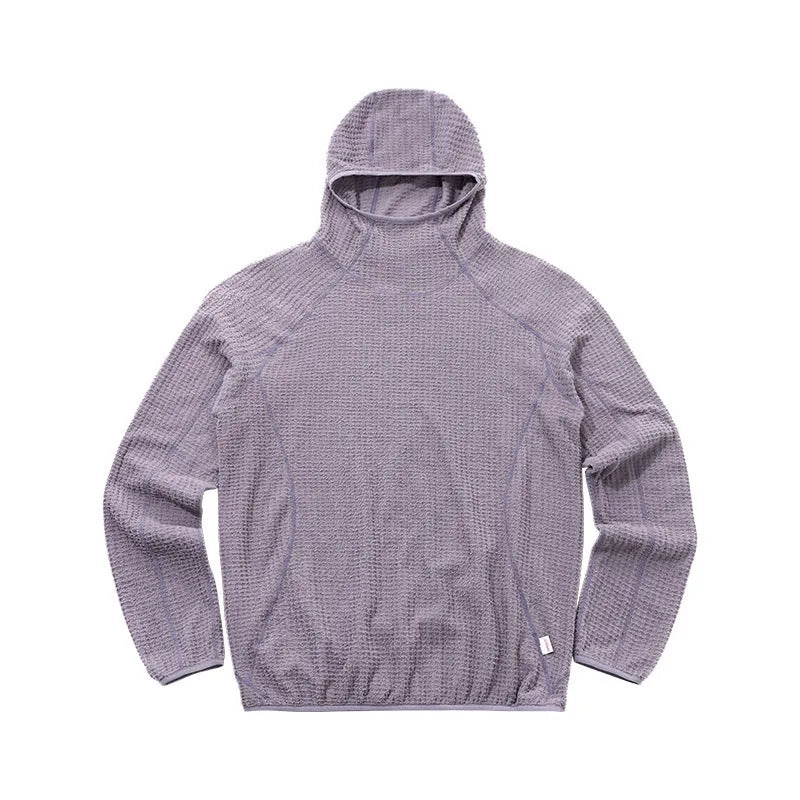 Men's loose fit polyester pullover hoodie in solid colour with raglan sleeves and patch pocket on front