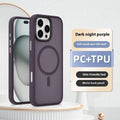 Black magnetic TPU PC phone case for Apple iPhone 11 and 12 Pro Max, back cover with simple style