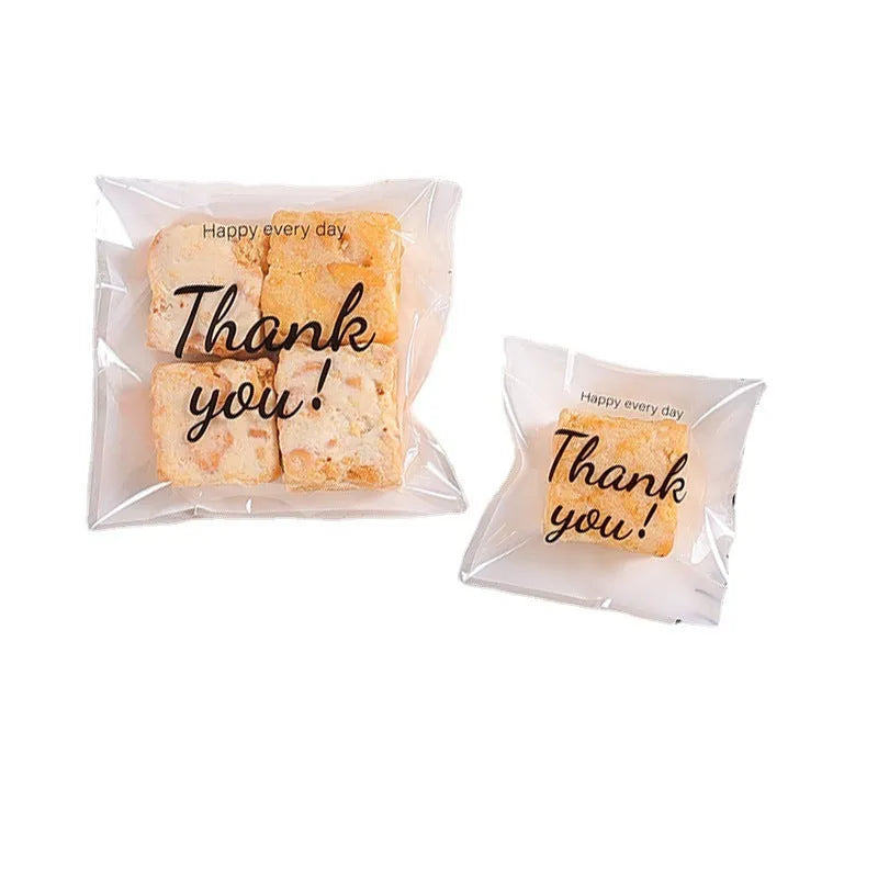 Self-adhesive OPP packaging bag for snowflake cookies, 10x10 cm, moisture-proof, clear simple style