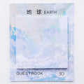 Square 7.3cm planet sticky notes notepad with oil painting designs in six colour options
