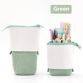 Korean style corduroy stationery case with a drop-down telescopic design in various colours.
