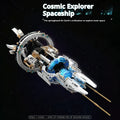 Space Explorer spacecraft small particle plastic building blocks set with flash light in colour box
