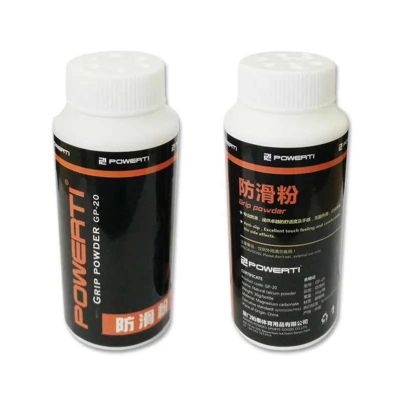 White container of magnesium carbonate sports anti-slip powder for badminton and weightlifting