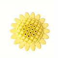 Yellow rubber sunflower-shaped dog chew toy for puppies with textured petals