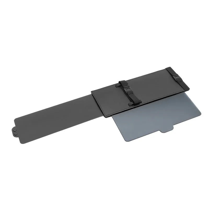 Portable retractable anti-glare car sun shade in black, universal fit for vehicle windscreen