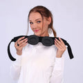 Grey outline Bluetooth sleeping eye mask with integrated speakers for pressure-free eyelash protection