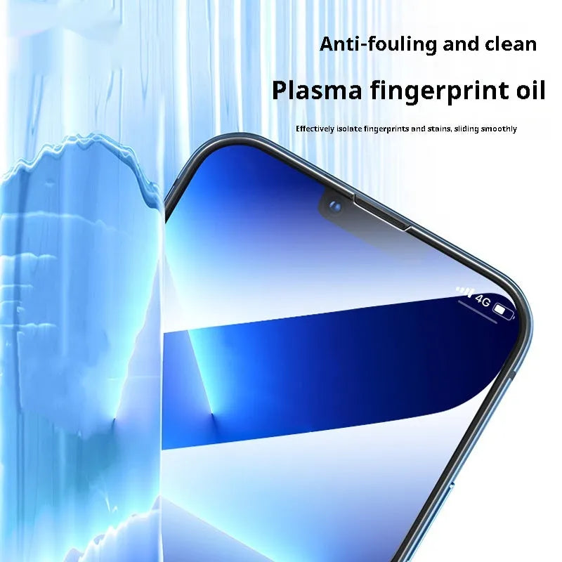 Tempered glass screen protector for iPhone 15 14 13 12 11 X series with anti-fingerprint coating