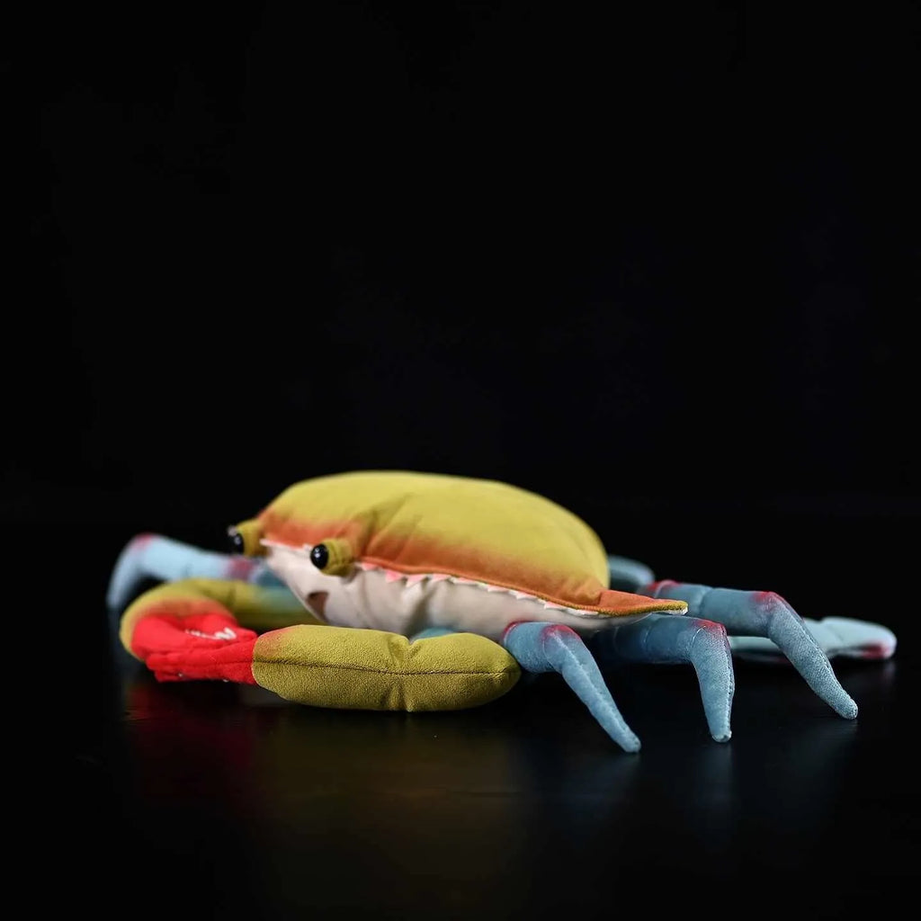 Super soft red sea crab plush toy with chemical fibre surface, 42cm wide from left foot to right foot